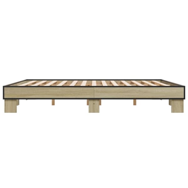 vidaXL Sengeramme sonoma eik 160x200 cm konstruert tre og metall