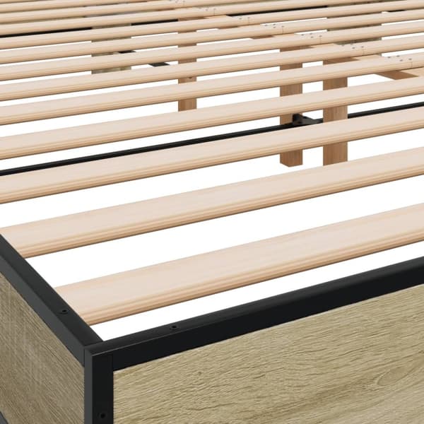 vidaXL Sengeramme sonoma eik 160x200 cm konstruert tre og metall