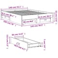 Miniatyrbilde 10 av 10: vidaXL Sengeramme med skuffer betonggrå 140x190 cm konstruert tre