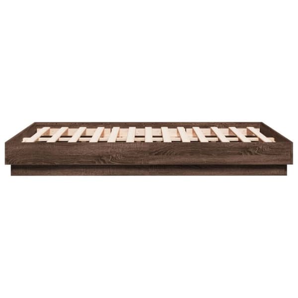 vidaXL Sängynrunko ruskea tammi 120x190 cm tekninen puu