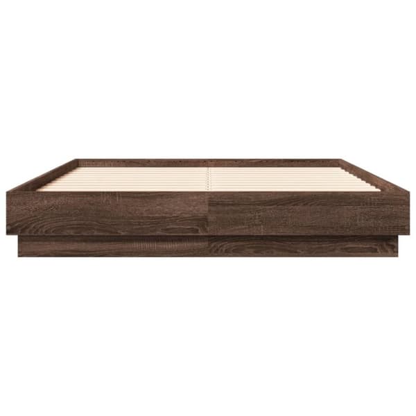 vidaXL Sängynrunko ruskea tammi 120x190 cm tekninen puu