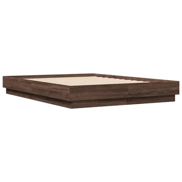 vidaXL Sengeramme brun eik 120x190 cm konstruert tre
