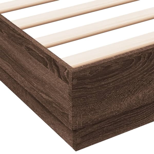 vidaXL Sengeramme brun eik 120x190 cm konstruert tre