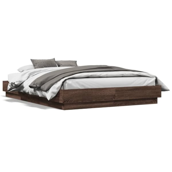 vidaXL Sengeramme brun eik 120x190 cm konstruert tre