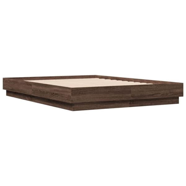 vidaXL Sengeramme brun eik 120x190 cm konstruert tre