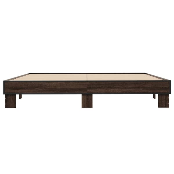 vidaXL sengestel 180x200 cm konstrueret træ og metal brun egetræ