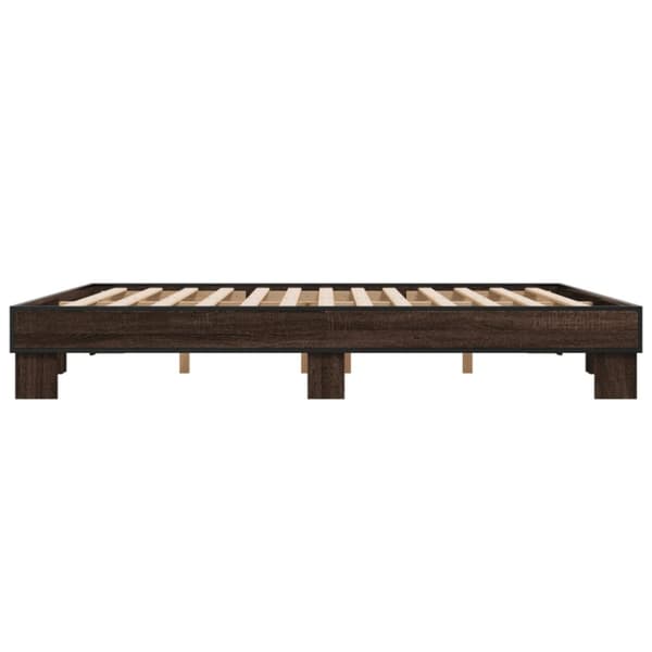 vidaXL sengestel 180x200 cm konstrueret træ og metal brun egetræ
