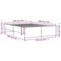 Miniatyrbilde 8 av 9: vidaXL Sengeramme røkt eik 135x190 cm konstruert tre og metall