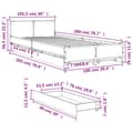 Miniatyrbilde 9 av 10: vidaXL Sengeramme med skuffer grå sonoma 100x200 cm konstruert tre