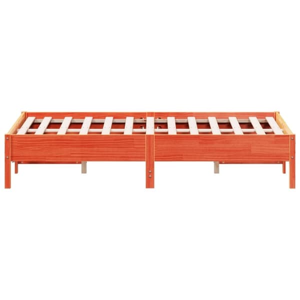 vidaXL Sengeramme uten madrass voksbrun 140x190 cm heltre furu