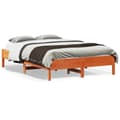 Miniatyrbilde 9 av 9: vidaXL Sengeramme uten madrass voksbrun 140x190 cm heltre furu