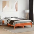 Miniatyrbilde 2 av 9: vidaXL Sengeramme uten madrass voksbrun 140x190 cm heltre furu