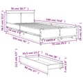 Pikkukuva 9 / 10: vidaXL Sängynrunko laatikoilla Sonoma-tammi 75x190 cm tekninen puu