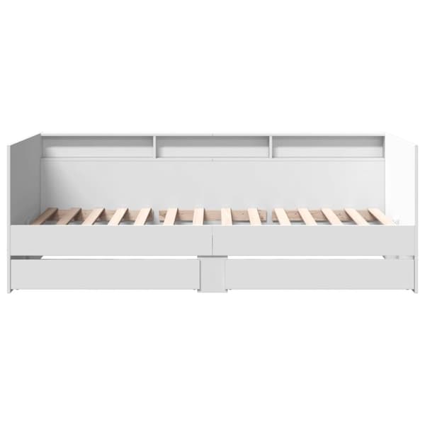 vidaXL daybed med skuffer 90x200 cm konstrueret træ hvid