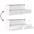 Miniatyrbillede 7 af 10: vidaXL daybed med skuffer 90x200 cm konstrueret træ hvid