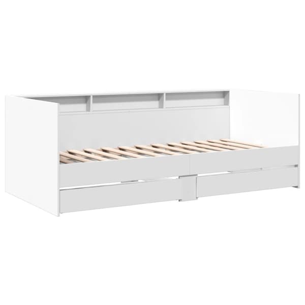 vidaXL daybed med skuffer 90x200 cm konstrueret træ hvid