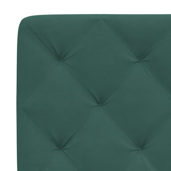 vidaXL sengeramme med LED-lys 90x200 cm velour mørkegrøn