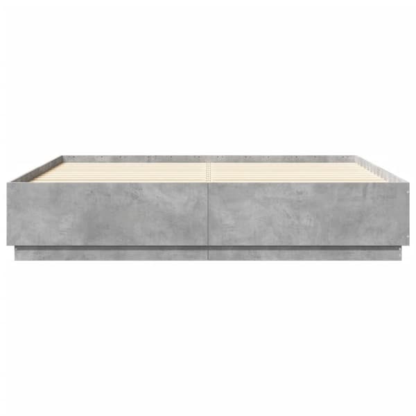 vidaXL Sengeramme betonggrå 200x200 cm konstruert tre