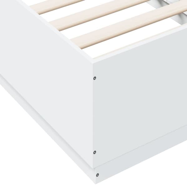 vidaXL Sengeramme hvit 90x190 cm konstruert tre