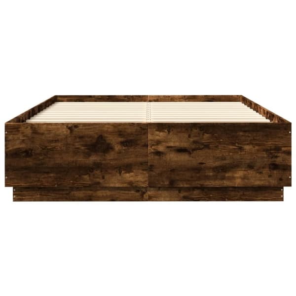 vidaXL Sengeramme røkt eik 120x200 cm konstruert tre
