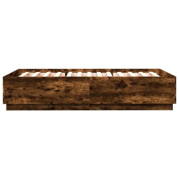 vidaXL Sengeramme røkt eik 120x200 cm konstruert tre