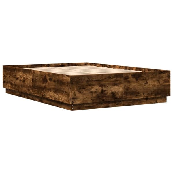 vidaXL Sengeramme røkt eik 120x200 cm konstruert tre