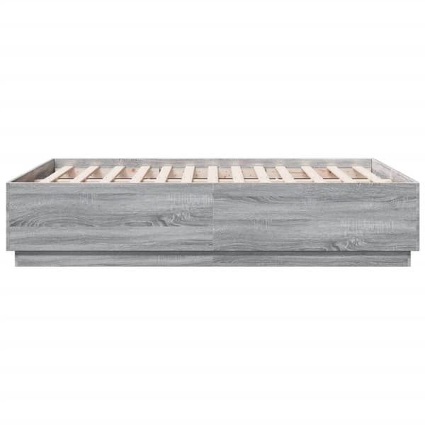 vidaXL Sängynrunko harmaa Sonoma 135x190 cm tekninen puu