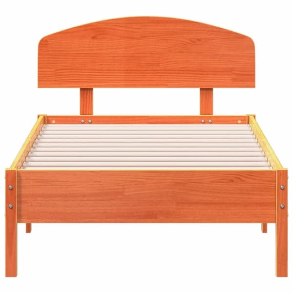 vidaXL sengeramme uden madras 90x190 cm massivt fyrretræ gyldenbrun