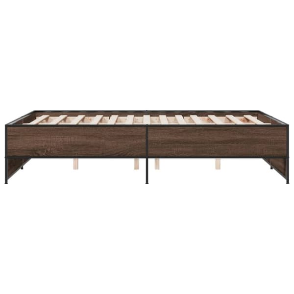 vidaXL Sengeramme brun eik 140x190 cm konstruert tre og metall