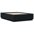 Miniatyrbilde 3 av 11: vidaXL Sengeramme med LED-lys svart 135x190 cm konstruert tre