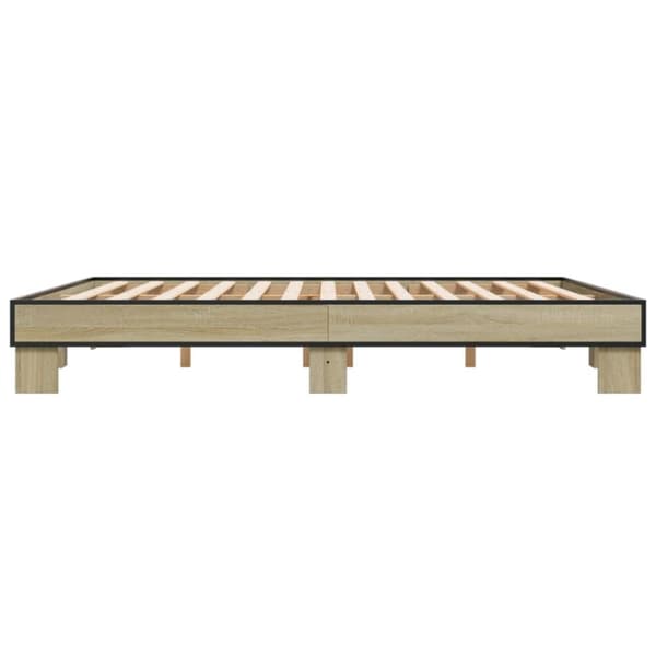 vidaXL Sengeramme sonoma eik 180x200 cm konstruert tre og metall