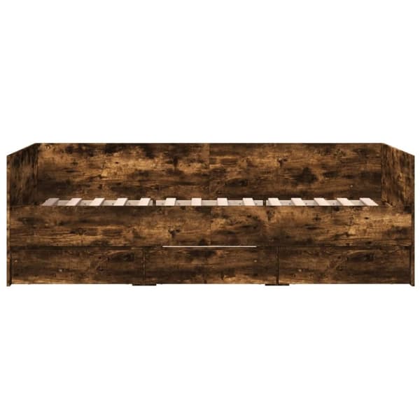 vidaXL Vuodesohva laatikoilla ei patjaa savutammi 90x200 cm