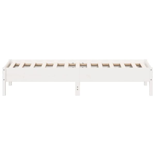 vidaXL sengeramme uden madras 90x190 cm massivt fyrretræ hvid