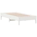 Miniatyrbillede 1 af 9: vidaXL sengeramme uden madras 90x190 cm massivt fyrretræ hvid
