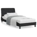 Miniatyrbillede 11 af 11: vidaXL seng med madras 90x200 cm velour sort