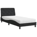 Miniatyrbillede 1 af 11: vidaXL seng med madras 90x200 cm velour sort