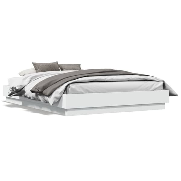 vidaXL Sengeramme hvit 120x190 cm konstruert tre