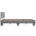 Miniatyrbilde 4 av 9: vidaXL Sengeramme grå sonoma 135x190 cm konstruert tre og metall