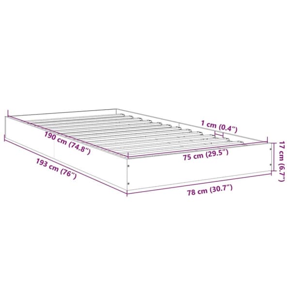 vidaXL sengeramme 75x190 cm konstrueret træ hvid