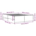 Miniatyrbilde 8 av 9: vidaXL Sengeramme røkt eik 140x190 cm konstruert tre og metall