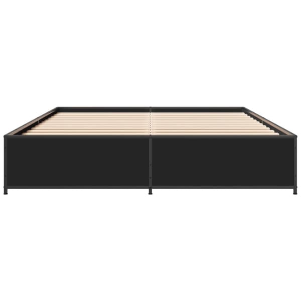 vidaXL Sängram svart 140x190 cm konstruerat trä och metall