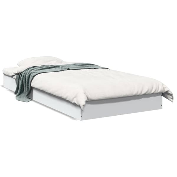 vidaXL Sängram vit 90x200 cm konstruerat trä