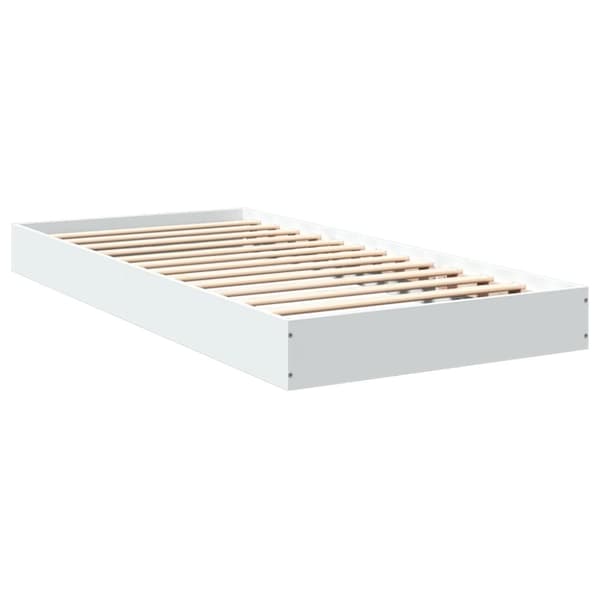 vidaXL Sängram vit 90x200 cm konstruerat trä