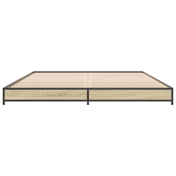 vidaXL Sengeramme sonoma eik 135x190 cm konstruert tre og metall