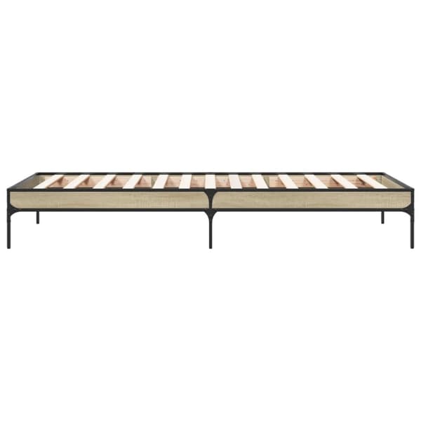 vidaXL Sengeramme sonoma eik 90x190 cm konstruert tre og metall