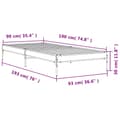 Miniatyrbilde 8 av 9: vidaXL Sengeramme sonoma eik 90x190 cm konstruert tre og metall