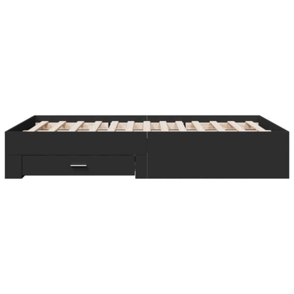 vidaXL Sengeramme med skuffer svart 135x190 cm konstruert tre