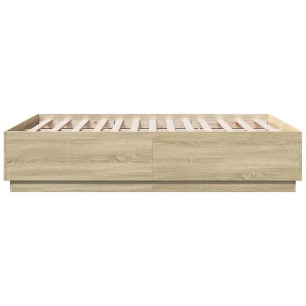 vidaXL sengestel 135x190 cm konstrueret træ sonoma-eg