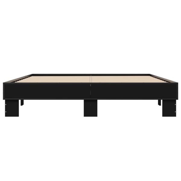 vidaXL sengestel 150x200 cm konstrueret træ og metal sort