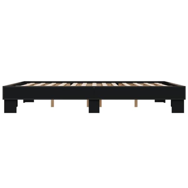 vidaXL sengestel 150x200 cm konstrueret træ og metal sort
